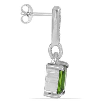 BUY STERLING SILVER NATURAL CHROME DIOPSIDE GEMSTONE CLASSIC EARRINGS